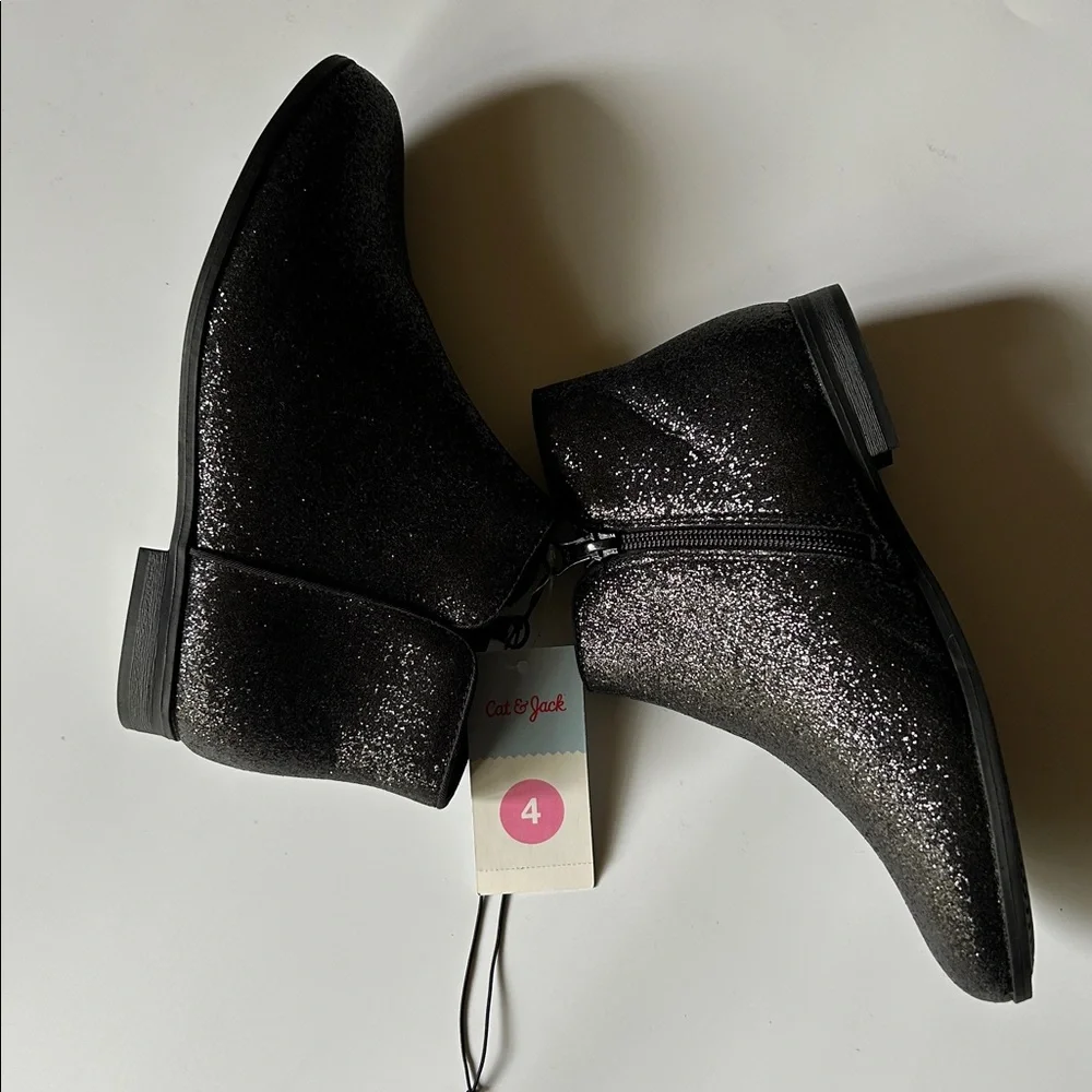 Cat & Jack Bree Glitter Boots Black